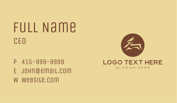 Brown Gazelle Business Card Design Image Preview