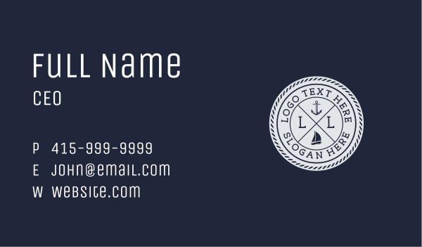 Modern Marine Sailboat  Business Card Design Image Preview