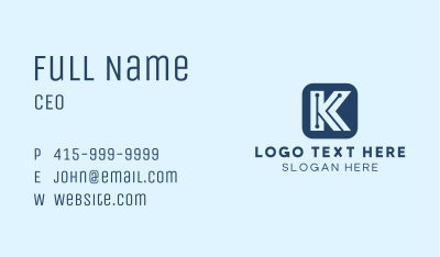Letter K Circuits Business Card Image Preview