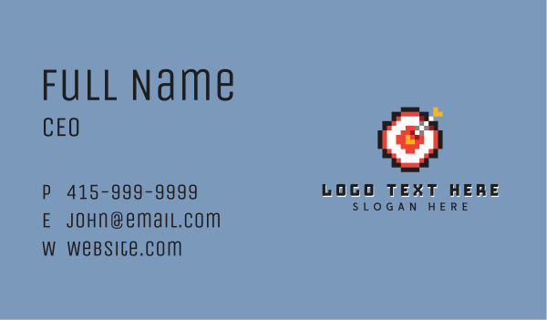 Pixelated Bullseye Game Business Card Design Image Preview