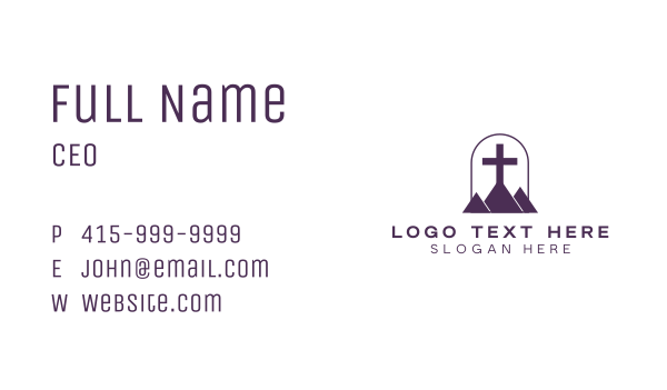 Summit Cross Faith Business Card Design Image Preview