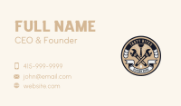 Plumbing Wrench Plunger Emblem  Business Card Design