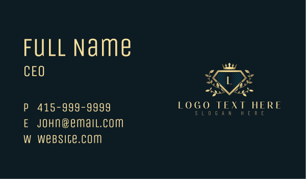 Luxury Diamond Crest Business Card Design Image Preview