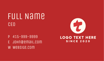 Red Flame Letter T Business Card