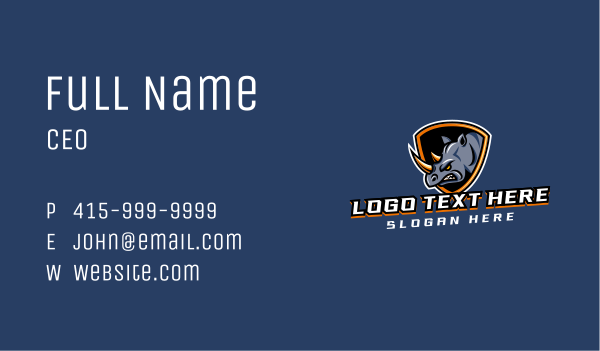 Rhinoceros Horn Gaming Business Card Design Image Preview