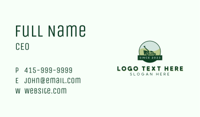 Grass Cutting Lawn Mower Business Card Image Preview