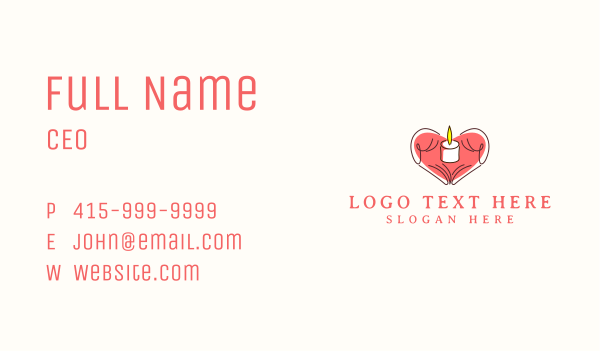 Heart Hand Candle Business Card Design Image Preview