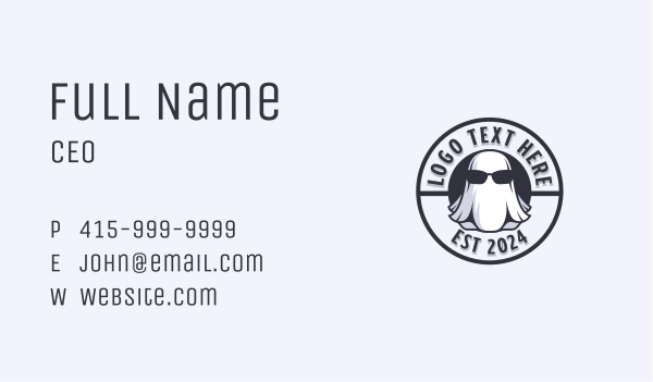 Sunglasses Ghost Halloween Business Card Design Image Preview