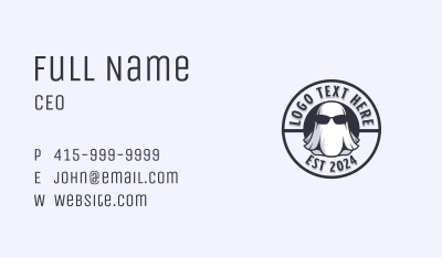 Sunglasses Ghost Halloween Business Card Image Preview