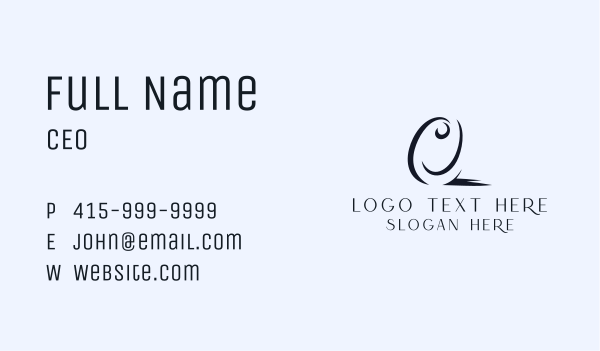 Stylish Glam Cursive Business Card Design Image Preview