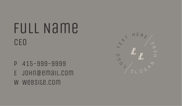 Elegant Simple Lettermark Business Card Design Image Preview