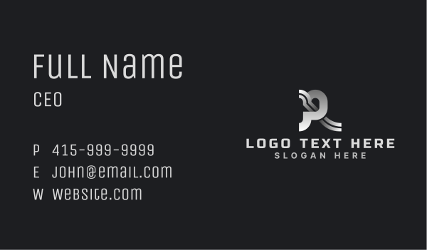 Industrial Mechanical Steel Business Card Design Image Preview