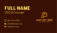 Neon Retro Gaming Letter P Business Card Image Preview