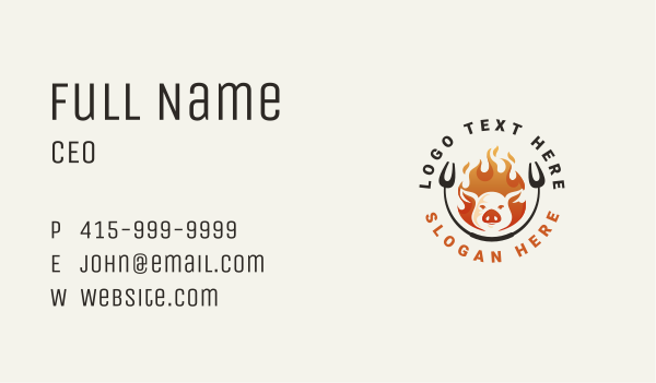 Hot Grill Pork Business Card Design Image Preview