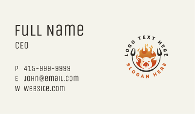 Hot Grill Pork Business Card Image Preview