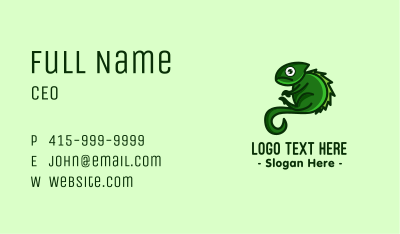 Green Iguana Mascot Business Card