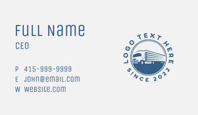 Blue Haulage Truck Business Card Image Preview