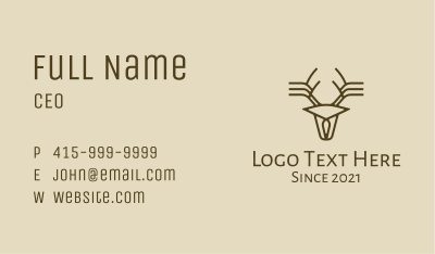 Minimalist Stag Deer Antlers Business Card Image Preview