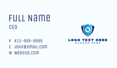 Tech Shield Letter O  Business Card Image Preview