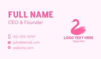 Pink Swan Brushtstroke Business Card Design
