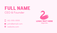 Pink Swan Brushtstroke Business Card Design