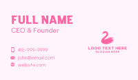 Pink Swan Brushtstroke Business Card Preview