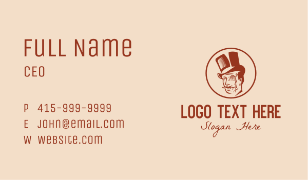 Top Hat Monocle Man Business Card Design