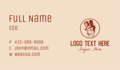 Top Hat Monocle Man Business Card Image Preview