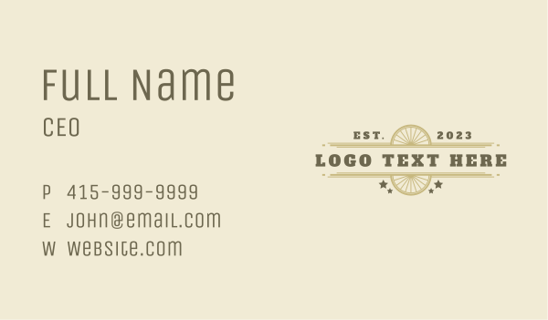 Vintage Western Wordmark  Business Card Design Image Preview