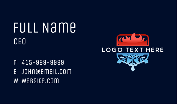 Fire Ice Snowflake Hvac Business Card Design Image Preview