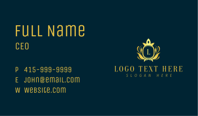 Floral Crown Crest Lettermark Business Card Image Preview