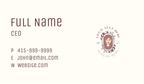 Nature Floral Woman Spa Business Card Design Image Preview
