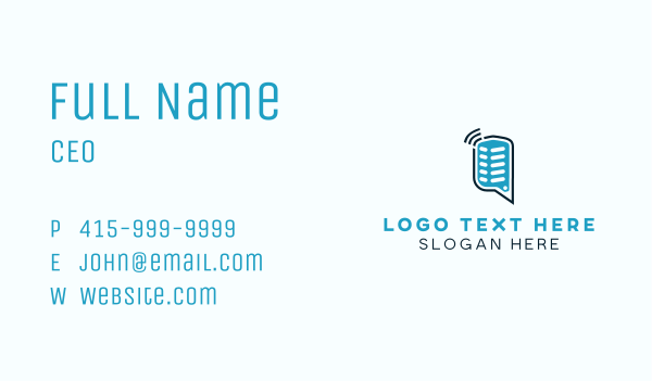 Microphone Building Chat Podcast Business Card Design Image Preview