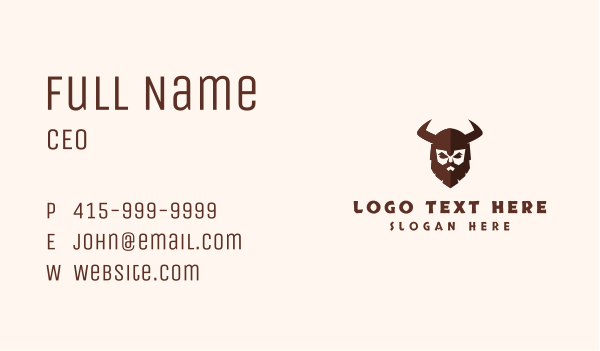 Medieval Barbarian Warrior  Business Card Design Image Preview