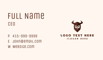 Medieval Barbarian Warrior  Business Card Image Preview