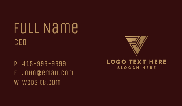 Golden Consultant Company Triangle  Business Card Design Image Preview