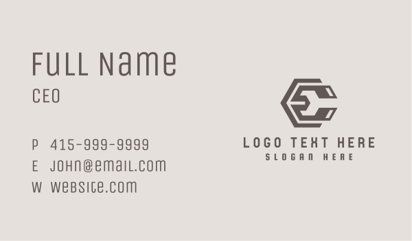 Tech Cyberspace Letter E Business Card Design Image Preview