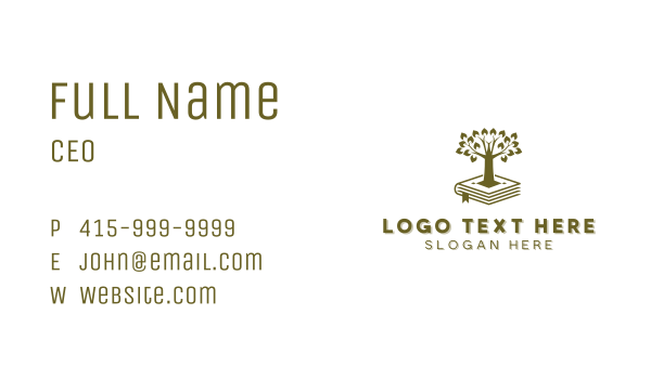 Book Tree Learning Business Card Design Image Preview