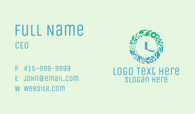 Elegant Wreath Lettermark Business Card