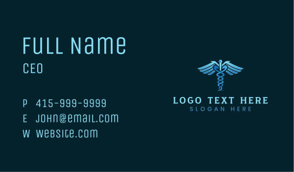 Medicine Wings Caduceus Business Card Design Image Preview