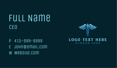 Medicine Wings Caduceus Business Card Image Preview