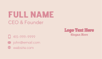 Girly Pastel Wordmark Business Card Design