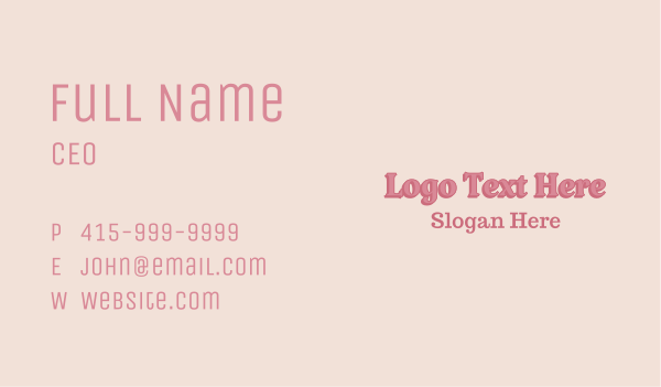 Girly Pastel Wordmark Business Card Design Image Preview