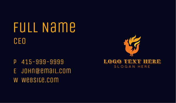 Chicken Barbecue Flame Business Card Design Image Preview