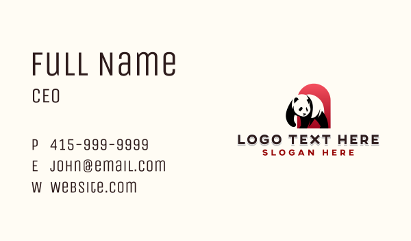 Panda Bear Zoo Business Card Design Image Preview