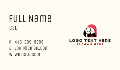 Panda Bear Zoo Business Card Image Preview
