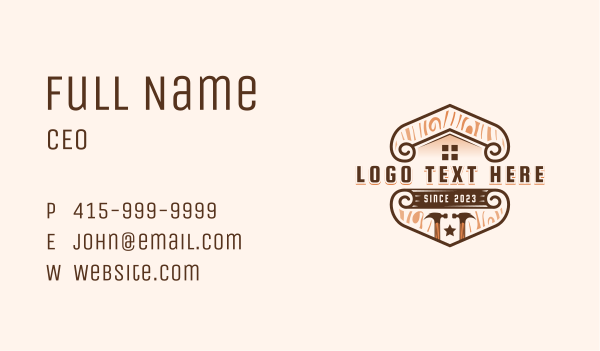 Carpentry Hammer Woodworking Business Card Design Image Preview