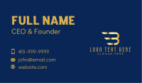 Gold Wing Letter B Business Card Design