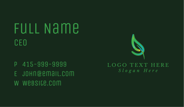 Green Mosaic Leaf Business Card Design Image Preview
