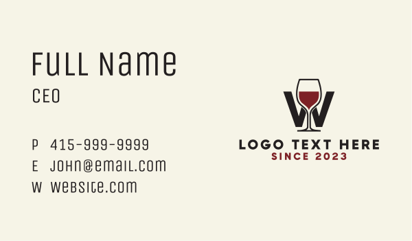 Wine Letter W Business Card Design Image Preview